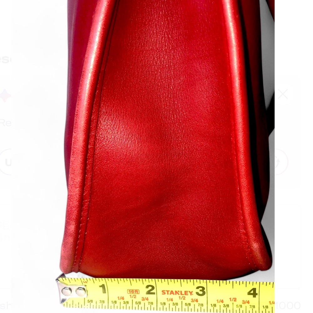 COACH Legacy Zip Red Glove-Tanned Leather Shoulder Bag Vintage 9966 COA - Picture 11 of 17